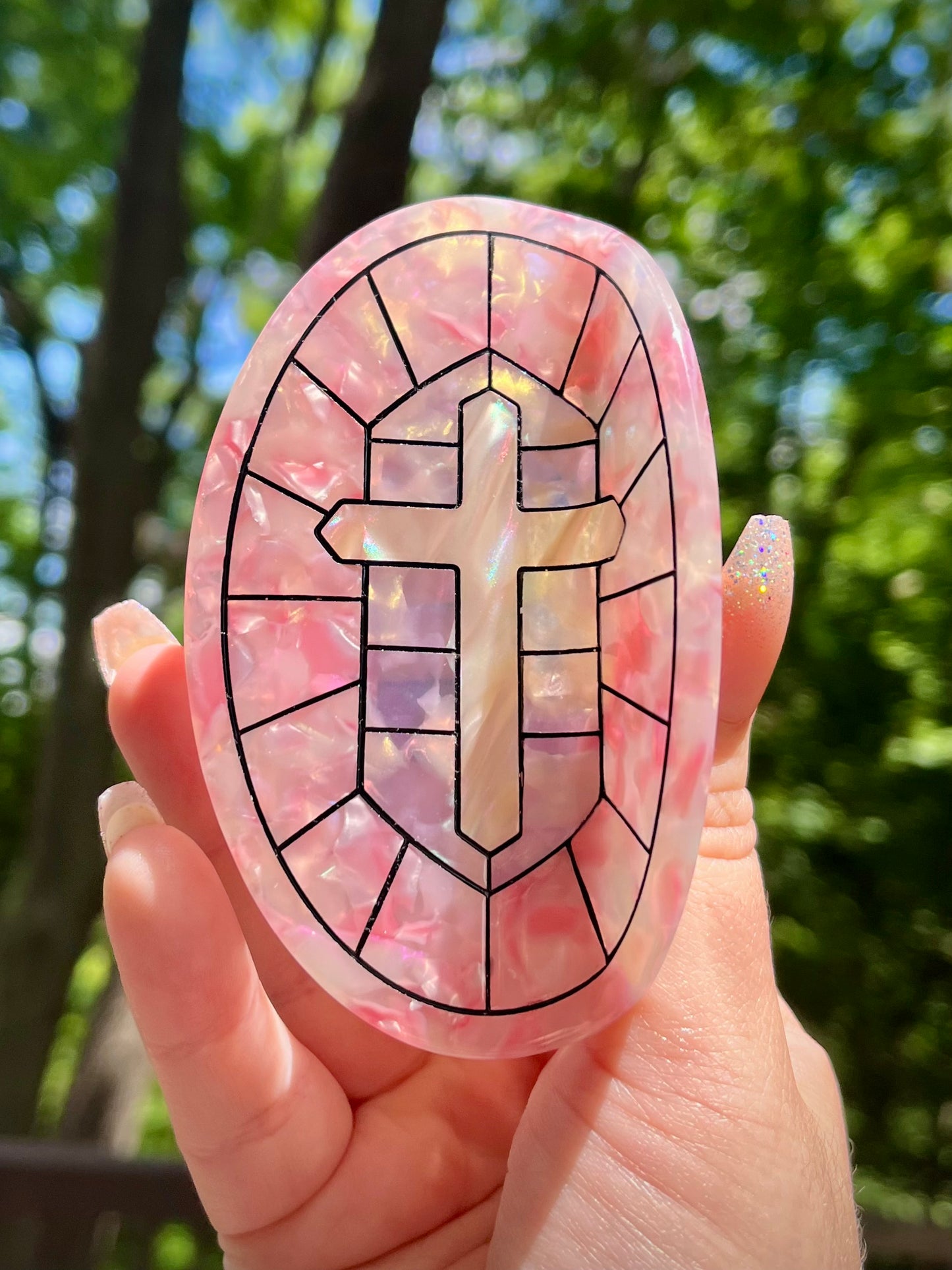 Rose Stained Glass Window Claw (PREORDER)